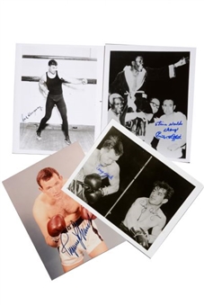Jack Dempsey and Other Boxing Legends Signed Photos (Four Photos with Five total signatures) 